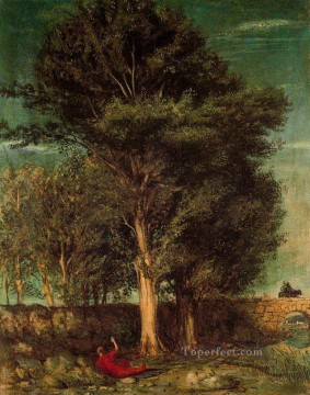  1923 Painting - the poet s farewell 1923 Giorgio de Chirico woods landscape